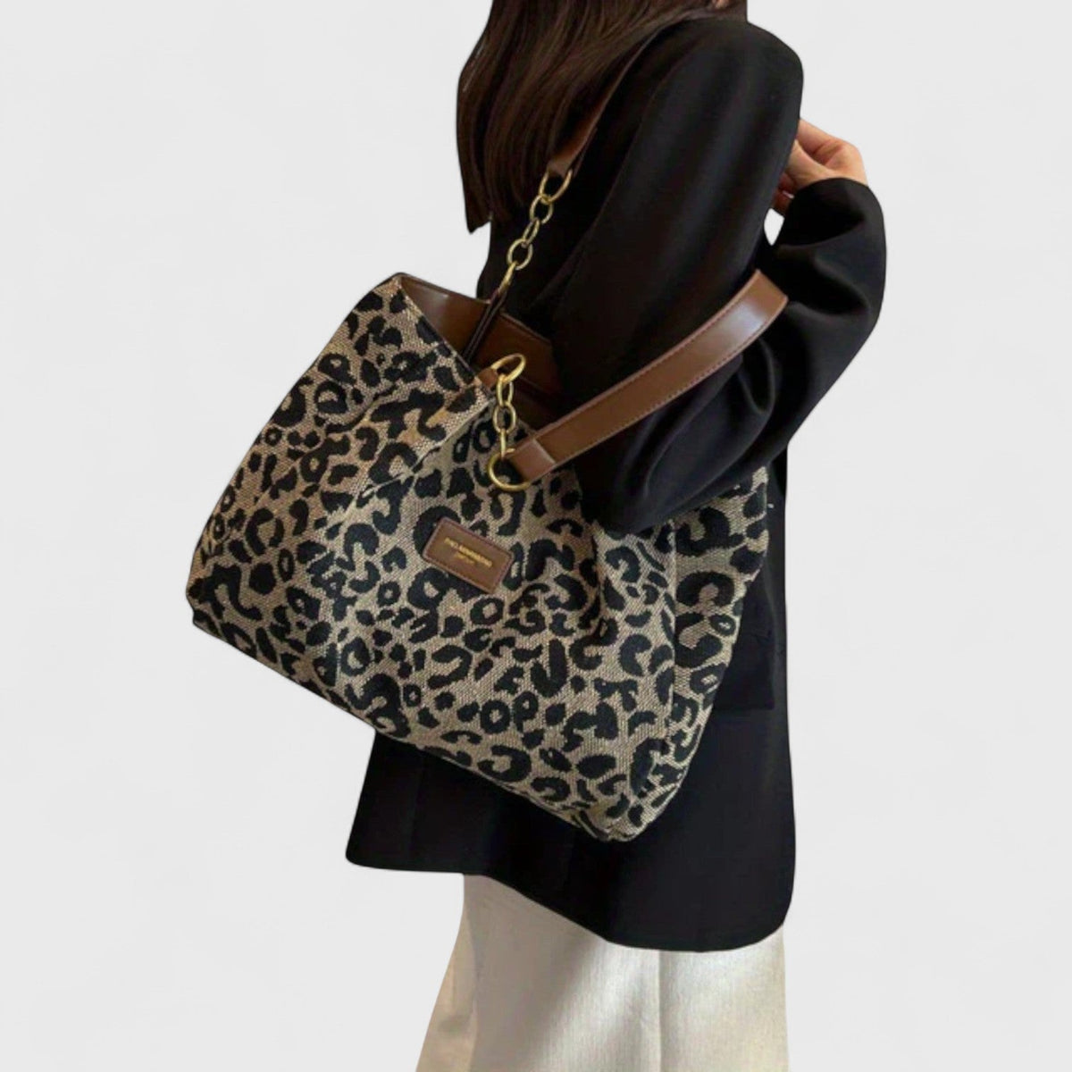 Klara - Leopard Print Canvas Tote