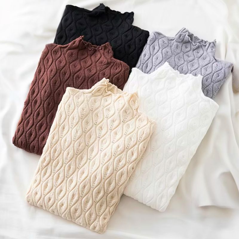 Moiré Cashmere Turtleneck
