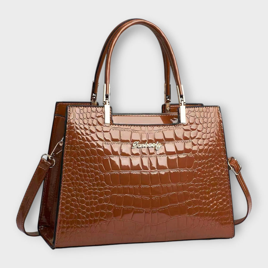 Veralie -  Shiny Crocodile Skin Pattern Handbag