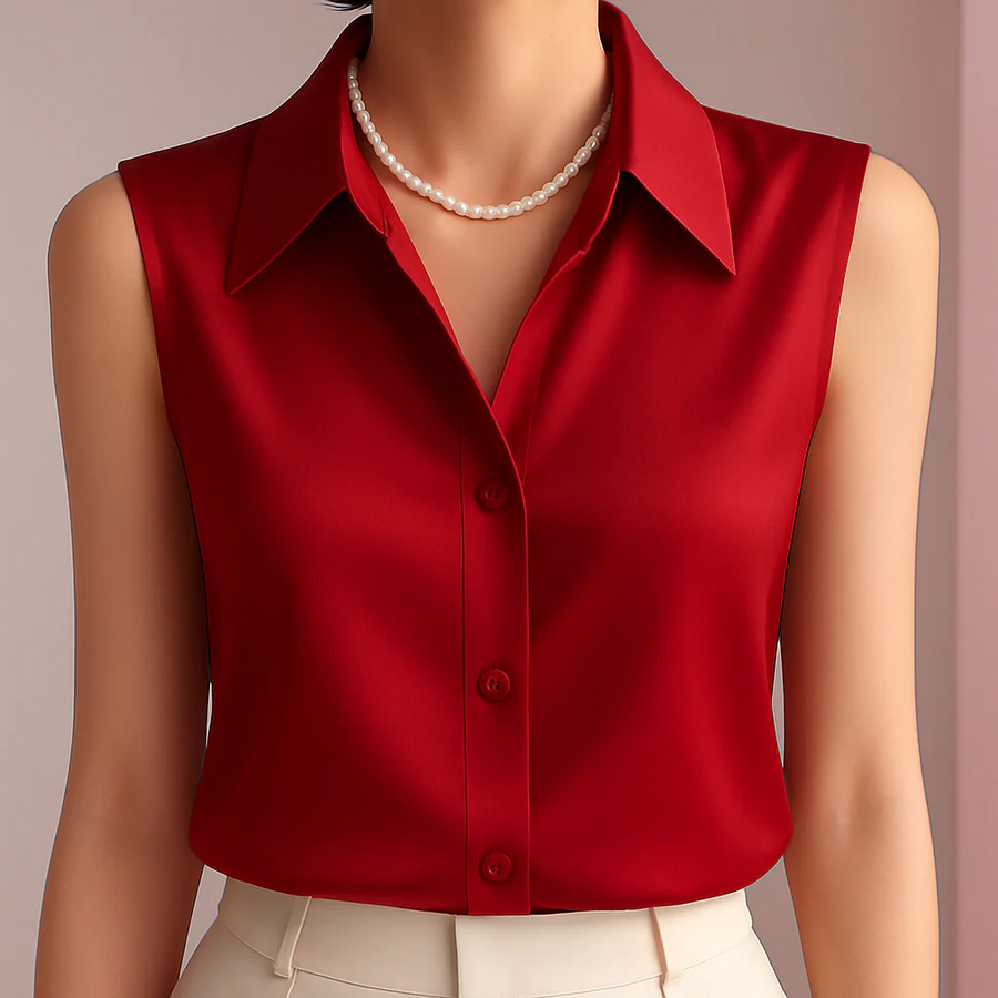 Liora Satin Button Blouse