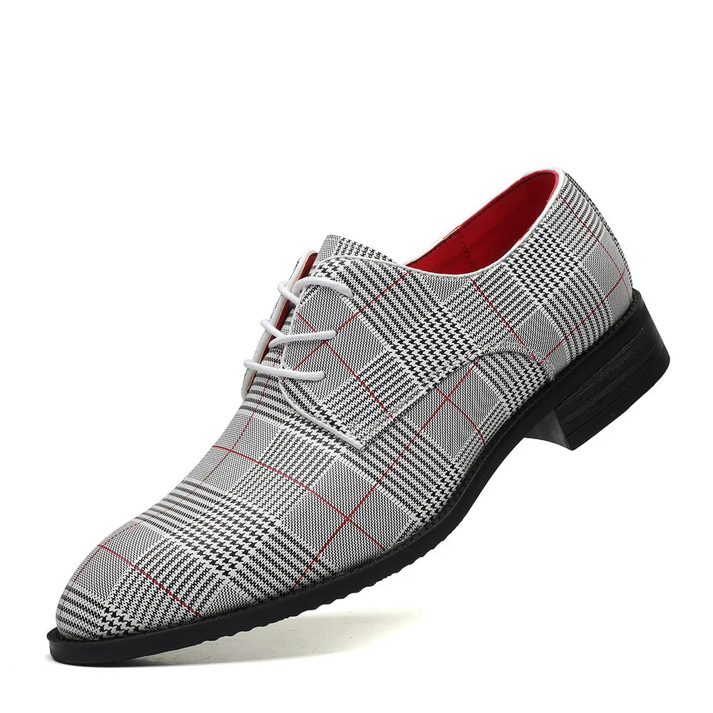 Magnus Checkered Leather Oxfords