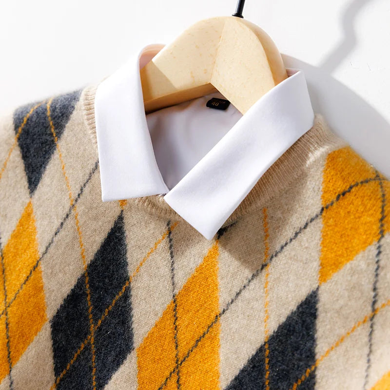 Larkin Merino Argyle Pullover
