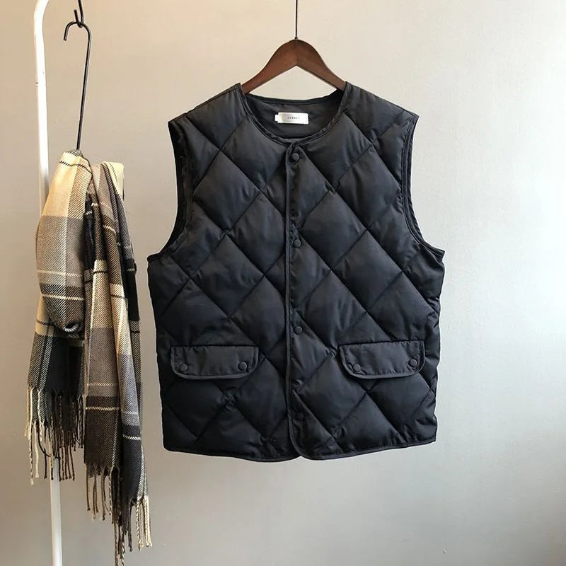 Sable Quilted Bomber Vest