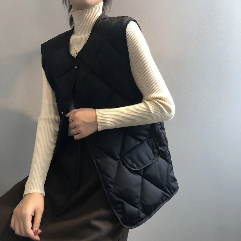 Sable Quilted Bomber Vest
