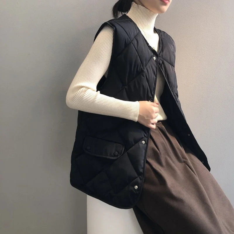 Sable Quilted Bomber Vest