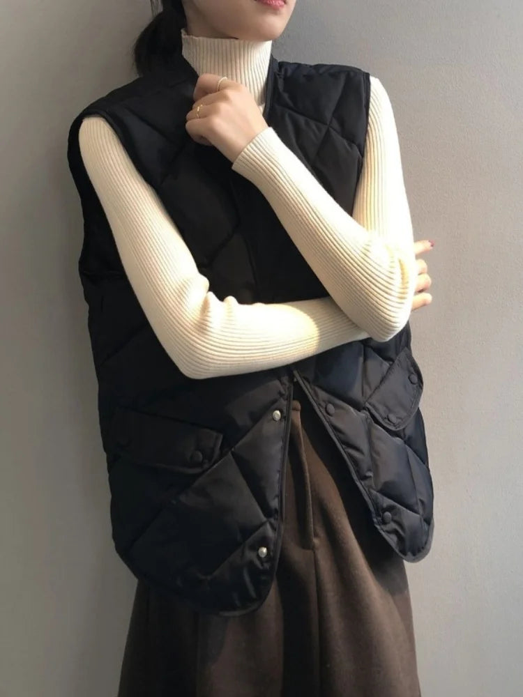 Sable Quilted Bomber Vest